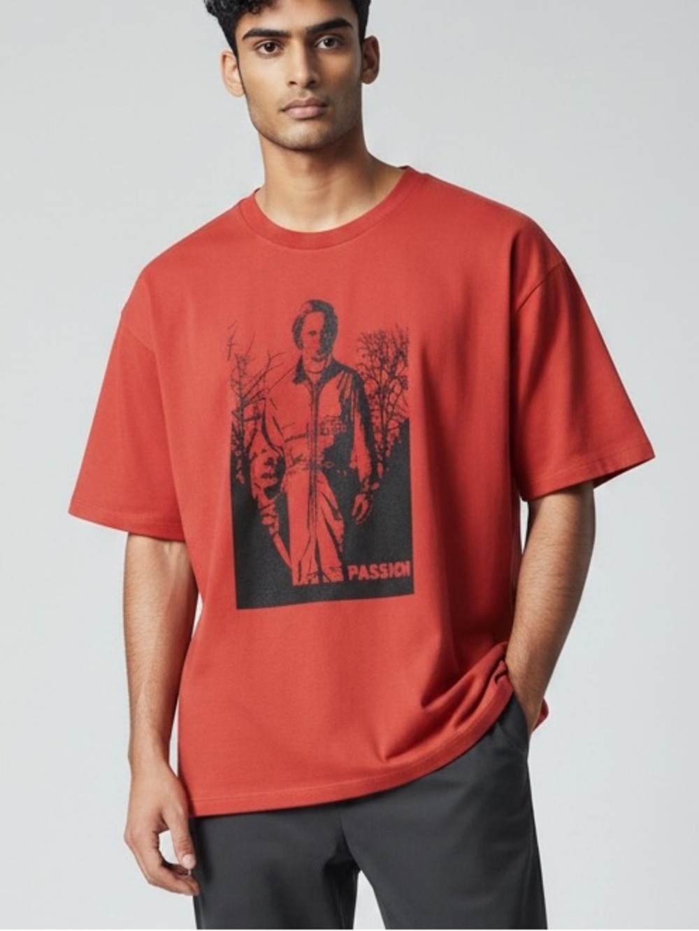 Foreign NWOT Red Short Sleeve Tee with Graphic